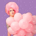 Verjaardagskaart drag queen ballonnen